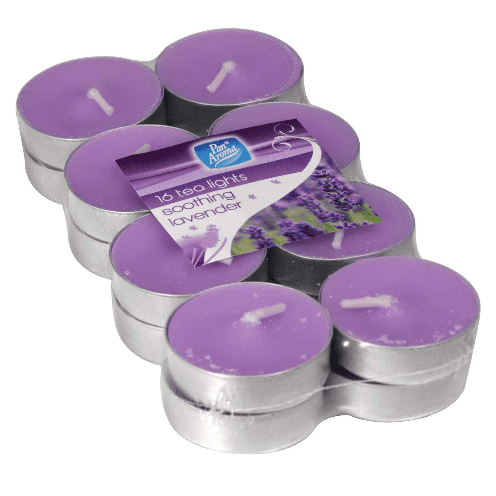 Scented TEALIGHTS in Soothing Lavender Christmas Scent Gift PAN AROMA 16 Pack (16 Pack)