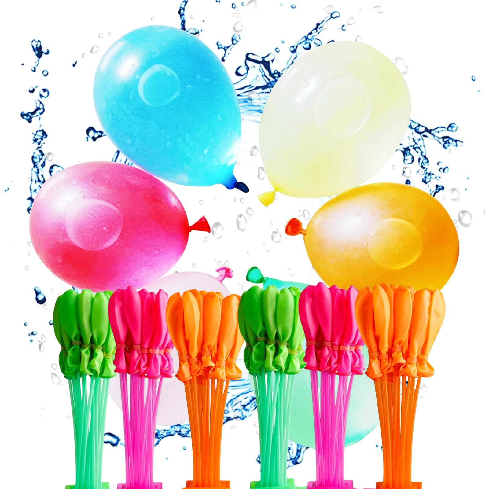 216P Rapid-Fill Self-Sealing Water Balloons Easy to Fill Use,Multicolour Water Balloons Rapid-tying sealing,Summer Fun Splash Water Balls for Outdoor Games,Kid Adult Parties and Backyard Water Fights