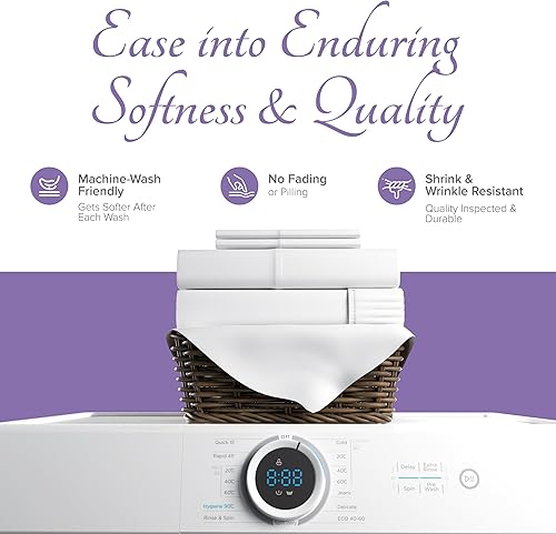 Miniatura 6 de Juego de 2 fundas de almohada de algodón egipcio de 600 hilos, fundas de almohada de algodón natural puro peinado de fibras largas para dormir,