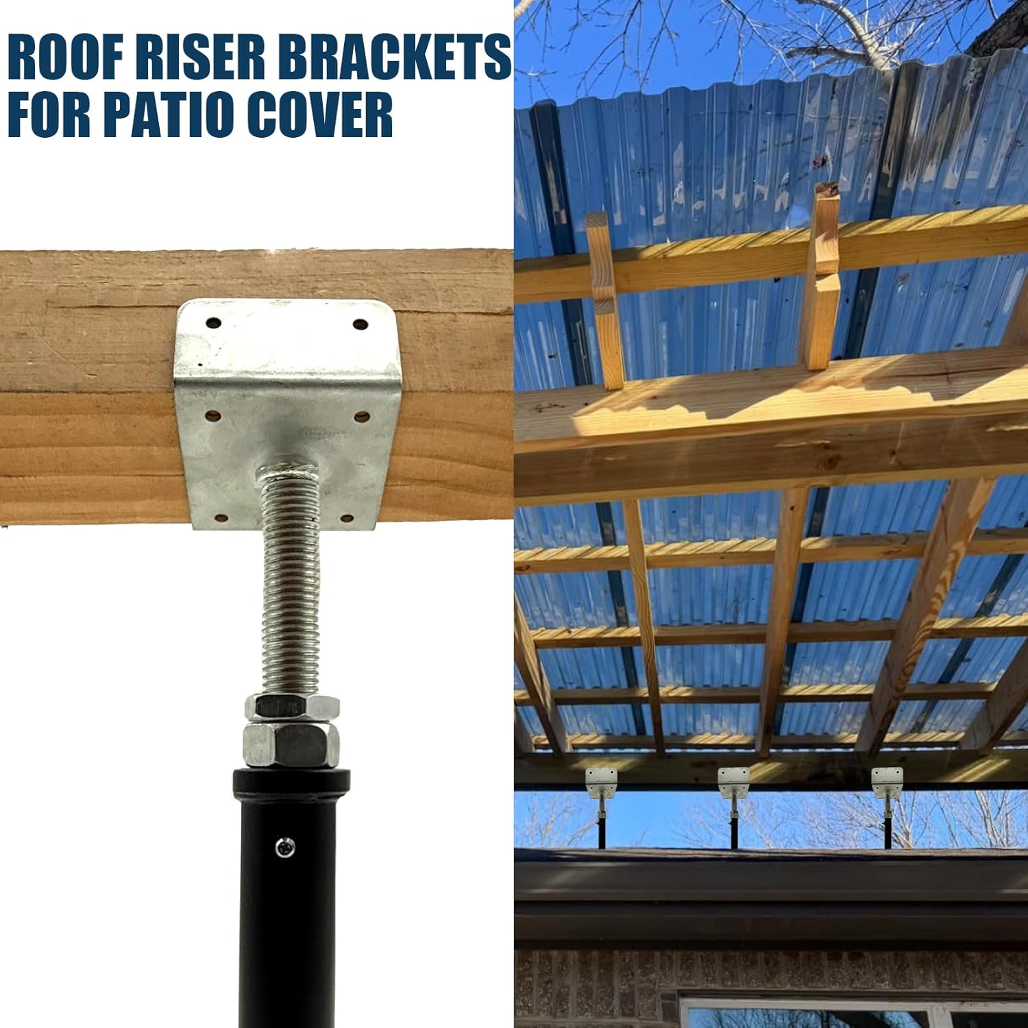 2 Pack U-Shaped Floor Jack - Adjustable Steel Beam Support for 4x2, 4x4, 4x6 Joists Heavy Duty Screw Jack with U-Head Telepost & House Jack.6-8.5 Inch Adjustment Range.