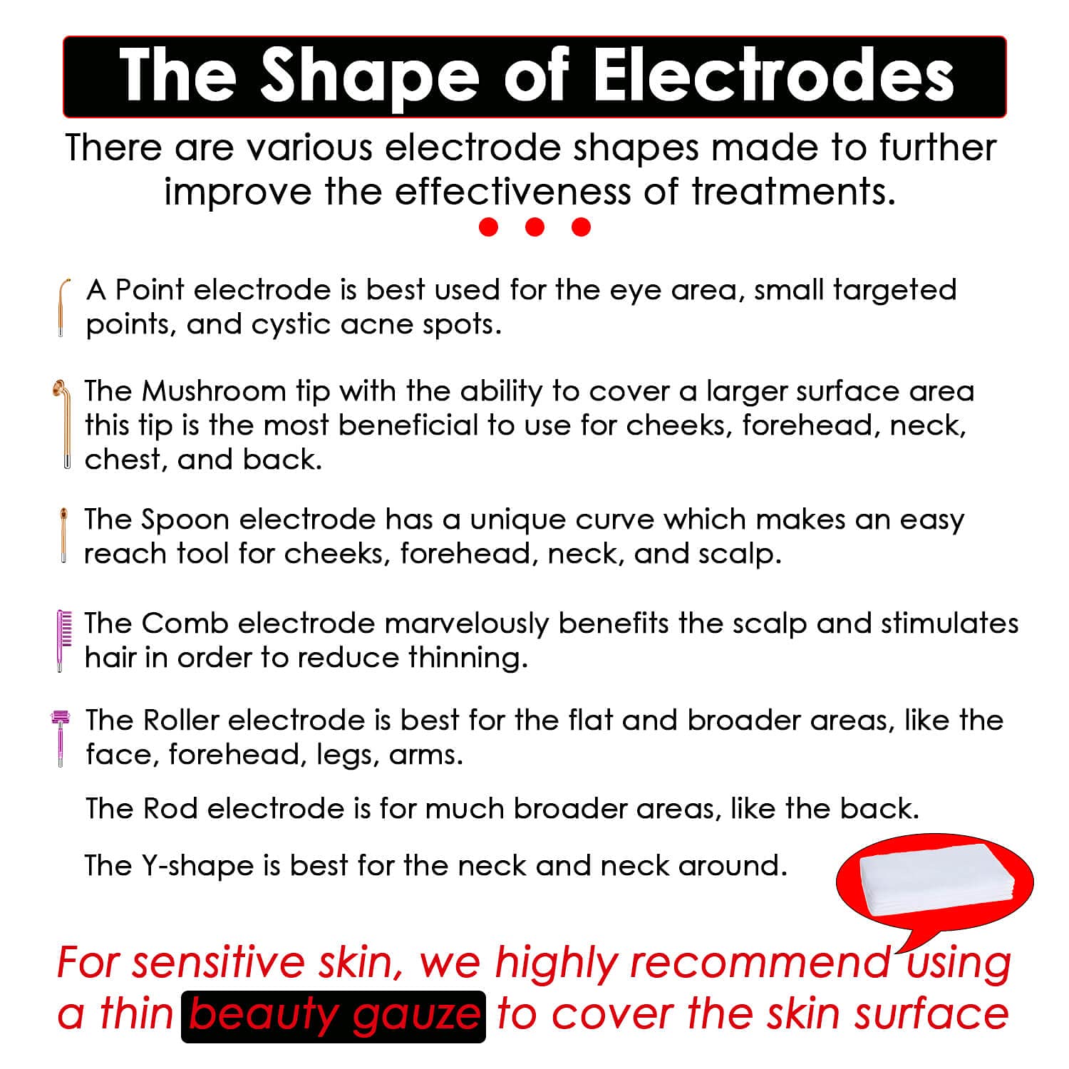 Lazzybeauty High Frequency Electrode for Skin Therapy Wand Facial Machine 11.00mm, Neon Gas Mushroom Glass Tube Highfrequency Device Accessories : Beauty & Personal Care