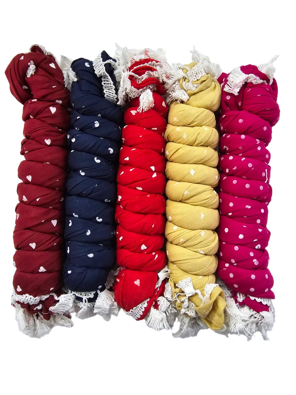 Nakoda CreationCotton Blend Solid Dupatta For Women,Pack of 5_MicroPrint 5 Beige Matching