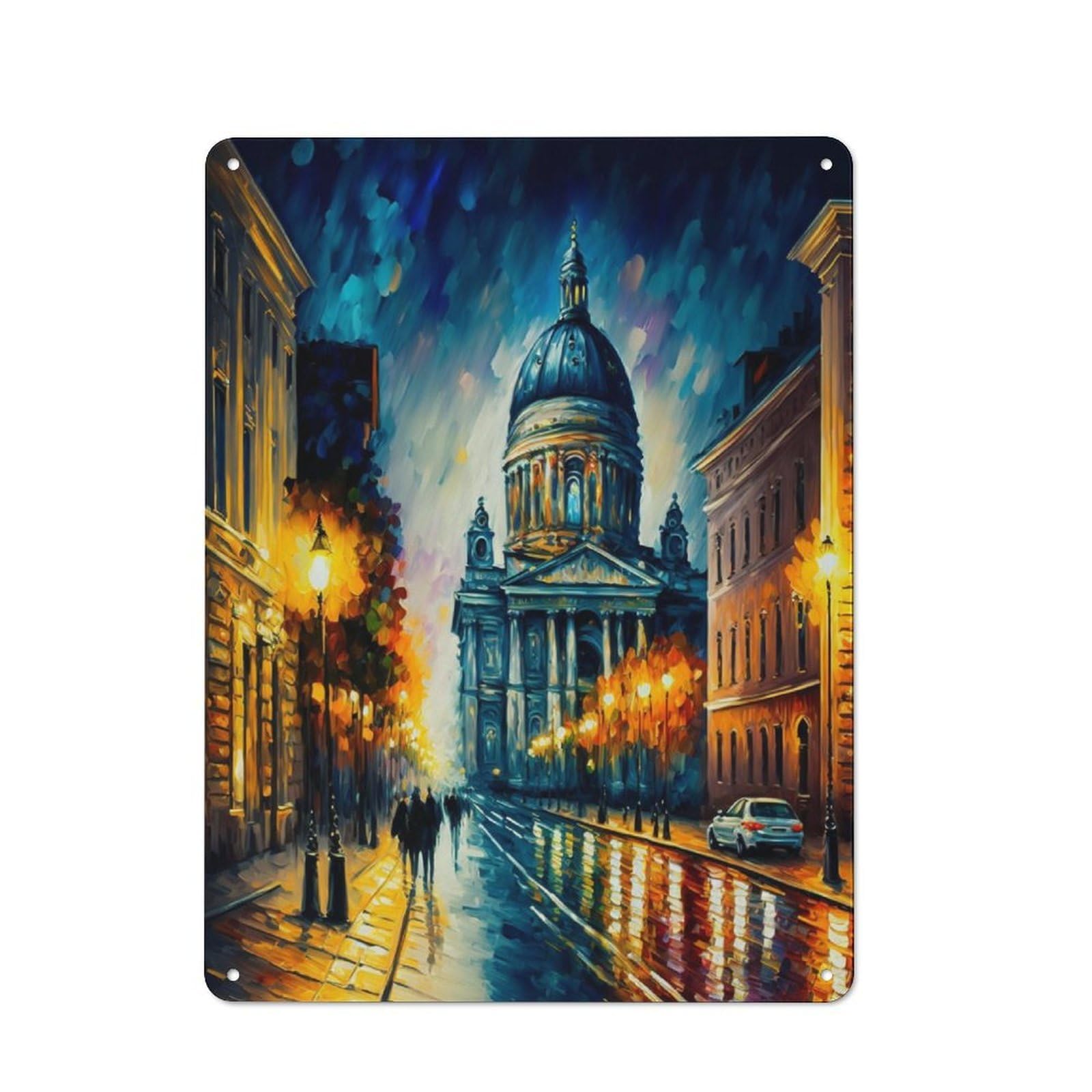 Junmoney Saint Petersburg In Color Rustic Metal Sign 40X30cm For Hallway Wall, For Collectors Of Rustic Metal Wall Decor