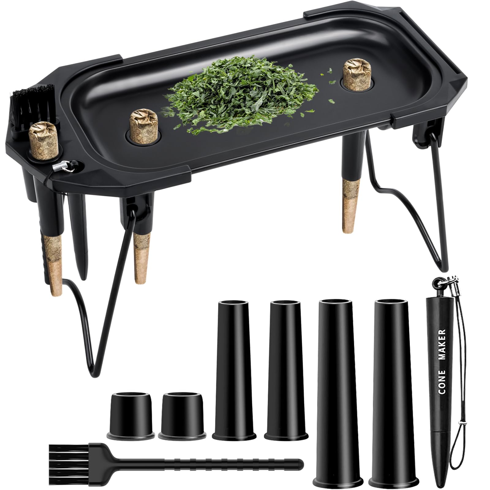 Metal Rolling Tray with Cone Loader, Complete Smoking Accessories