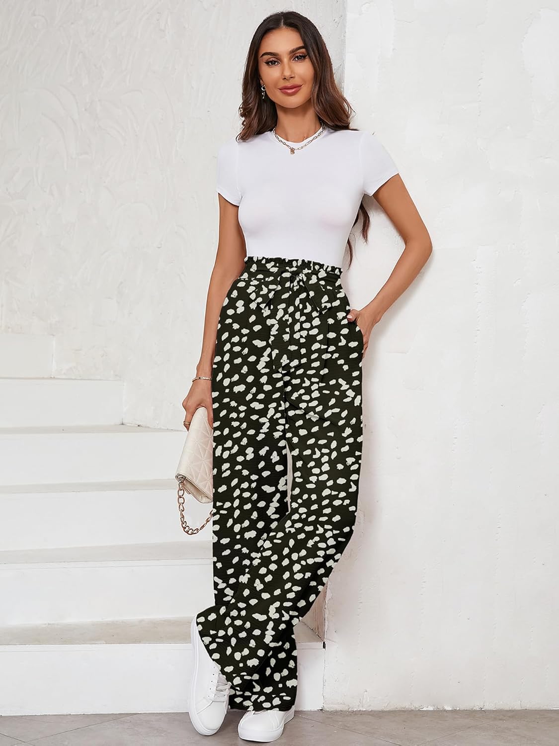 KORSIS Women's Wide Leg Lounge Pants Lightweight High Waisted Loose Work Elastic Casual Outfits Trousers with Pockets (S-2XL) - Image 4