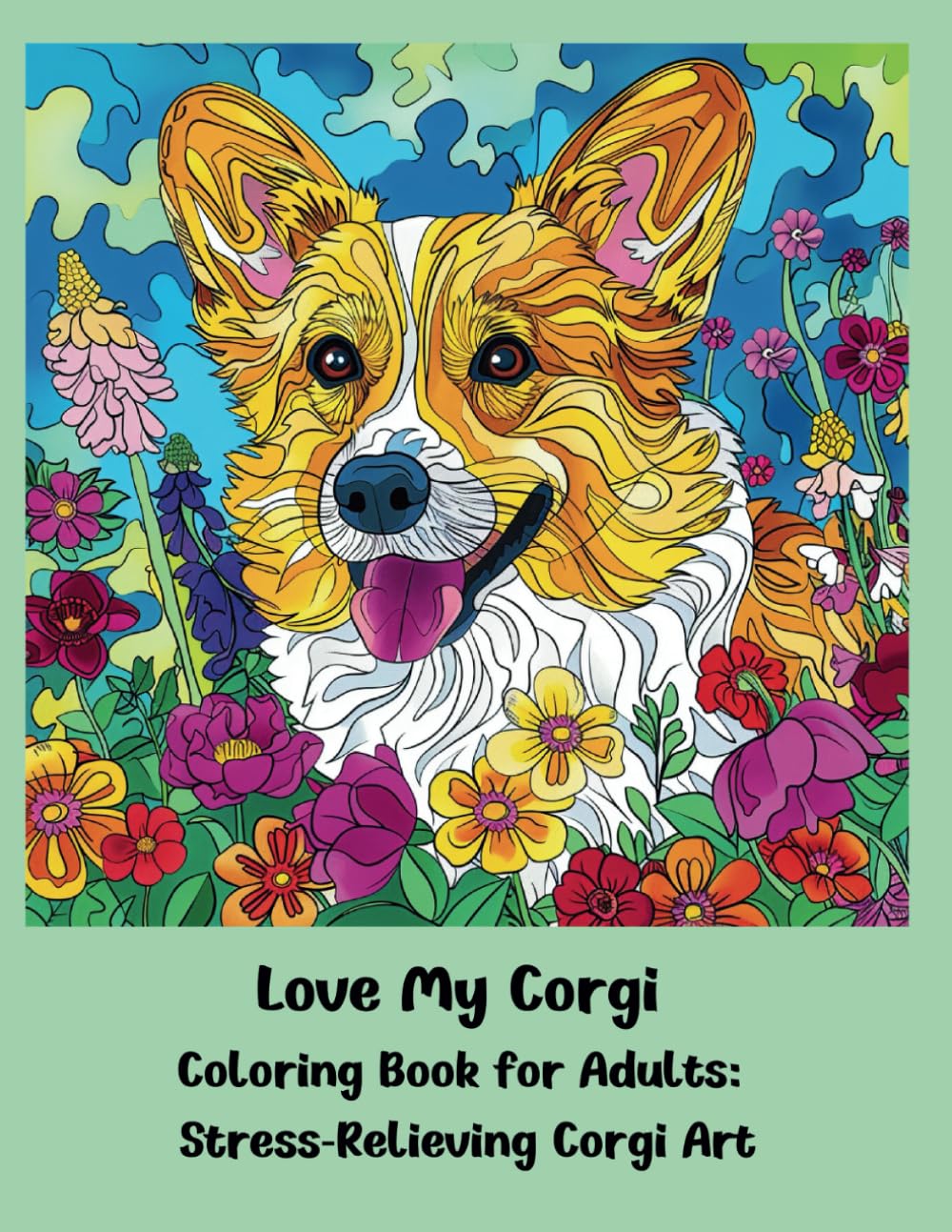 Love My Corgi Coloring Book for Adults: Stress-Relieving Corgi Art