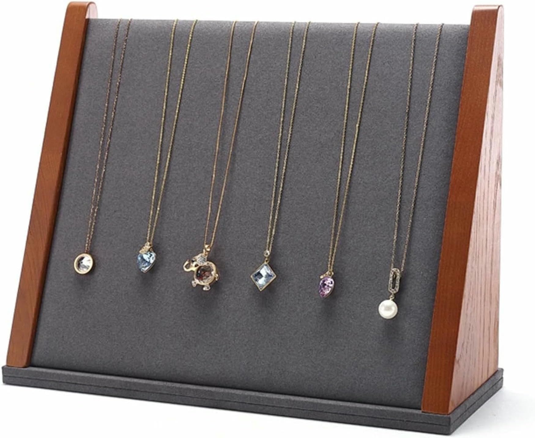 Étagère de rangement de bijoux et support colliers avec tableau d'exposition