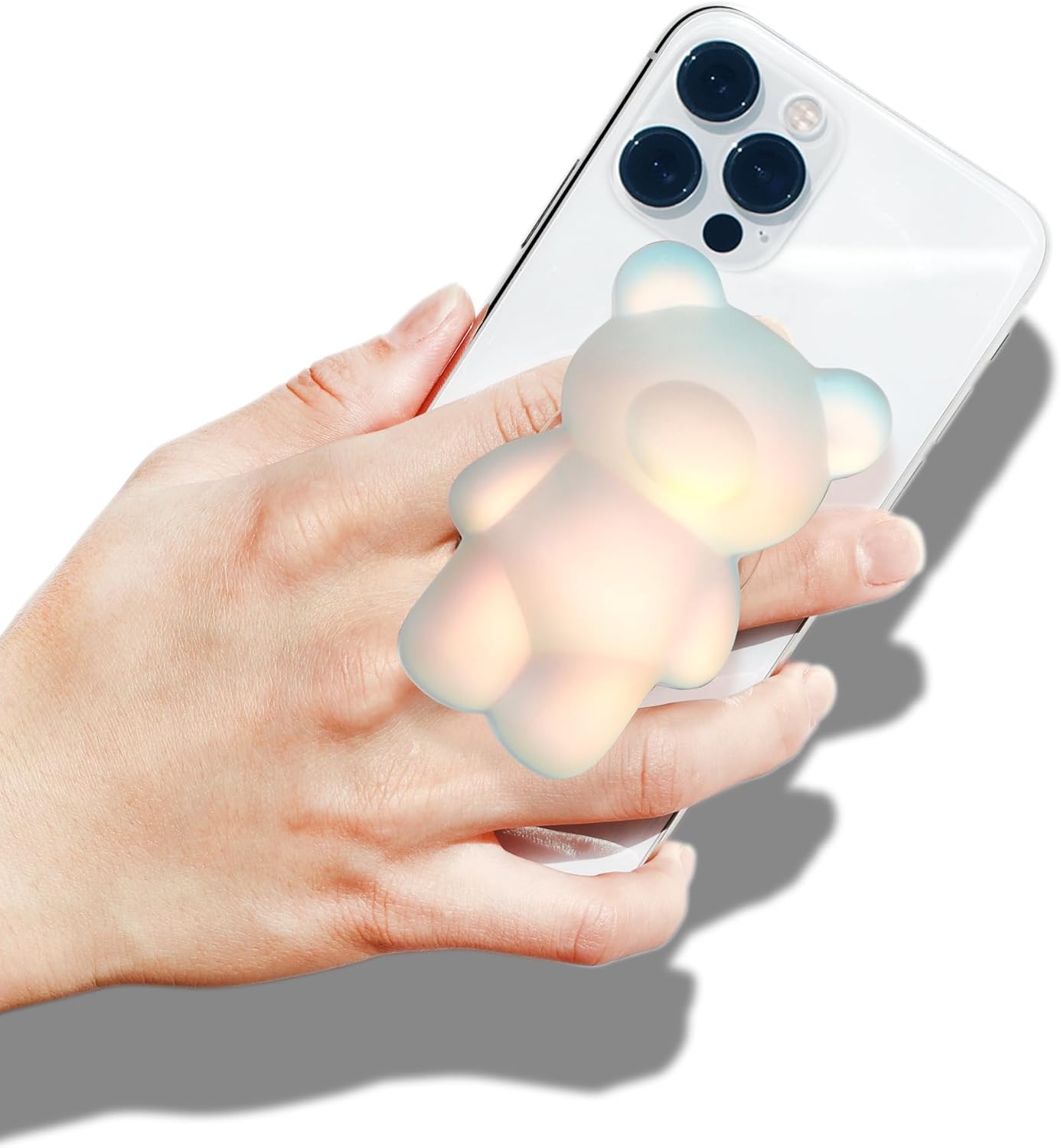 Magnetic 3D Gummy Bear Style Expandable Collapsible Mobile Phone Grip Stand Holder for Smartphone Tablet Cell Phone Accessory (Matte Holographic) - Image 2