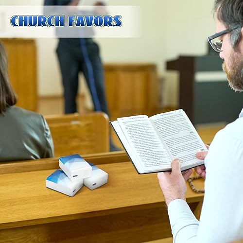 Miniatura 4 de Paquete de 50 pañuelos de bolsillo a granel, paquetes de 500 hojas de pañuelos pequeños, paquetes de bolsillo de 3 capas de tamaño de viaje,