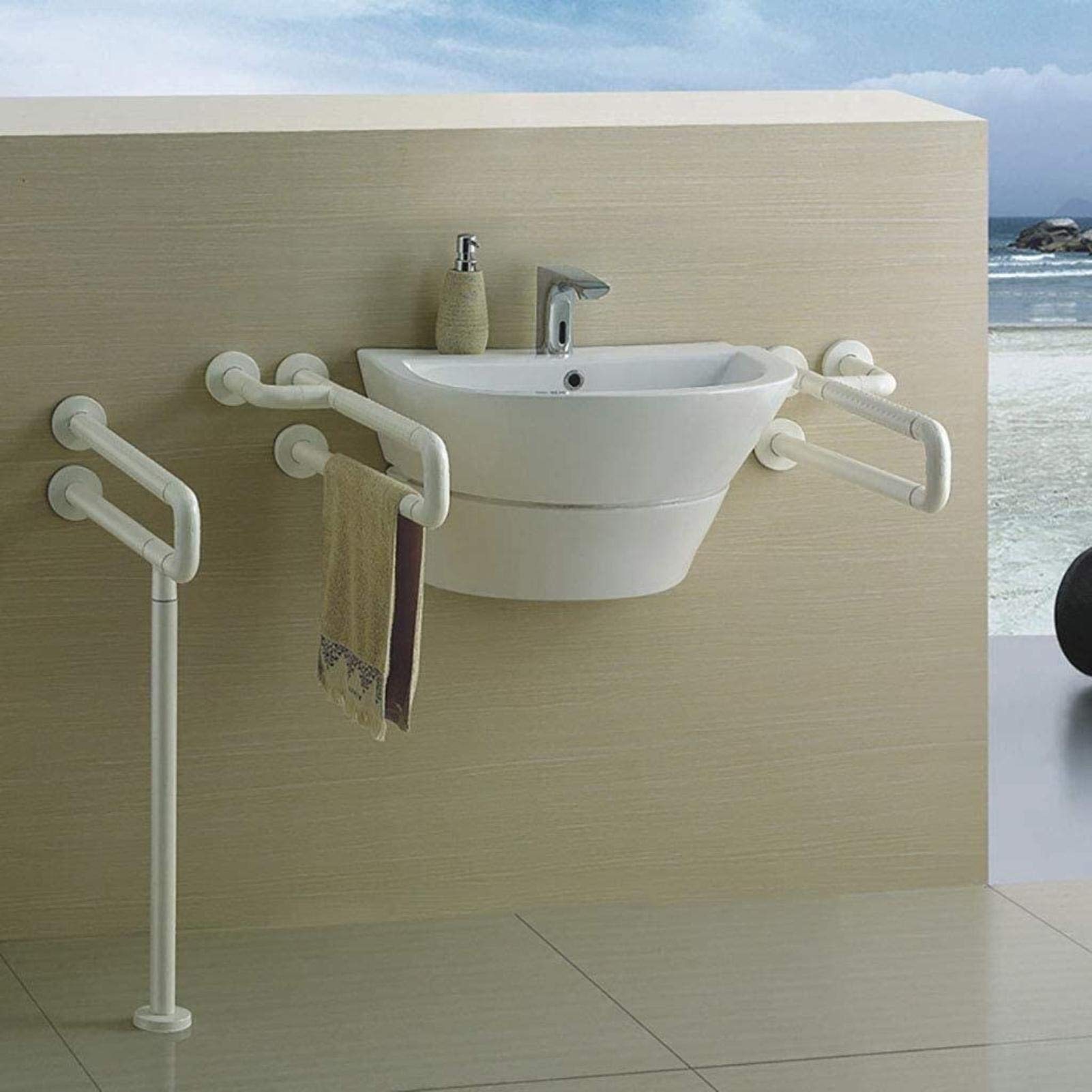 Maniglie per Doccia, Ausili per Wc, Corrimano per Bagno Di Sicurezza Senza Barriere, Barre Di Supporto Di Sicurezza, Corrimano Di Supporto Antiscivolo per Disabili, Adatto per Hotel, Corridoi,