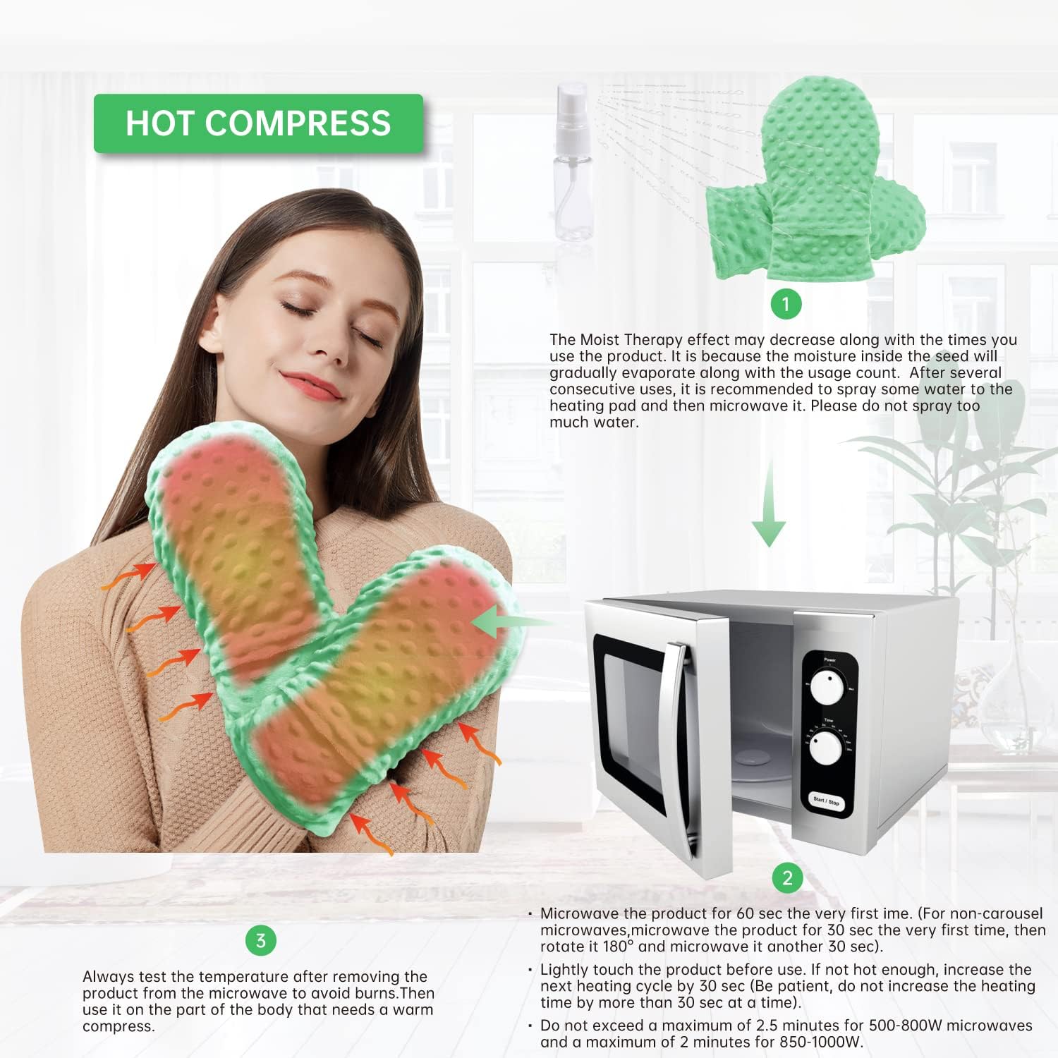 Microwavable Therapy Mittens Lavender Hand Warmer Gloves with Arthritis Compression,Moist Heating Pad for Hands and Fingers of Stiff Joints, Trigger Finger, Inflammation, Raynaud's, Carpal Tunnel - Image 5