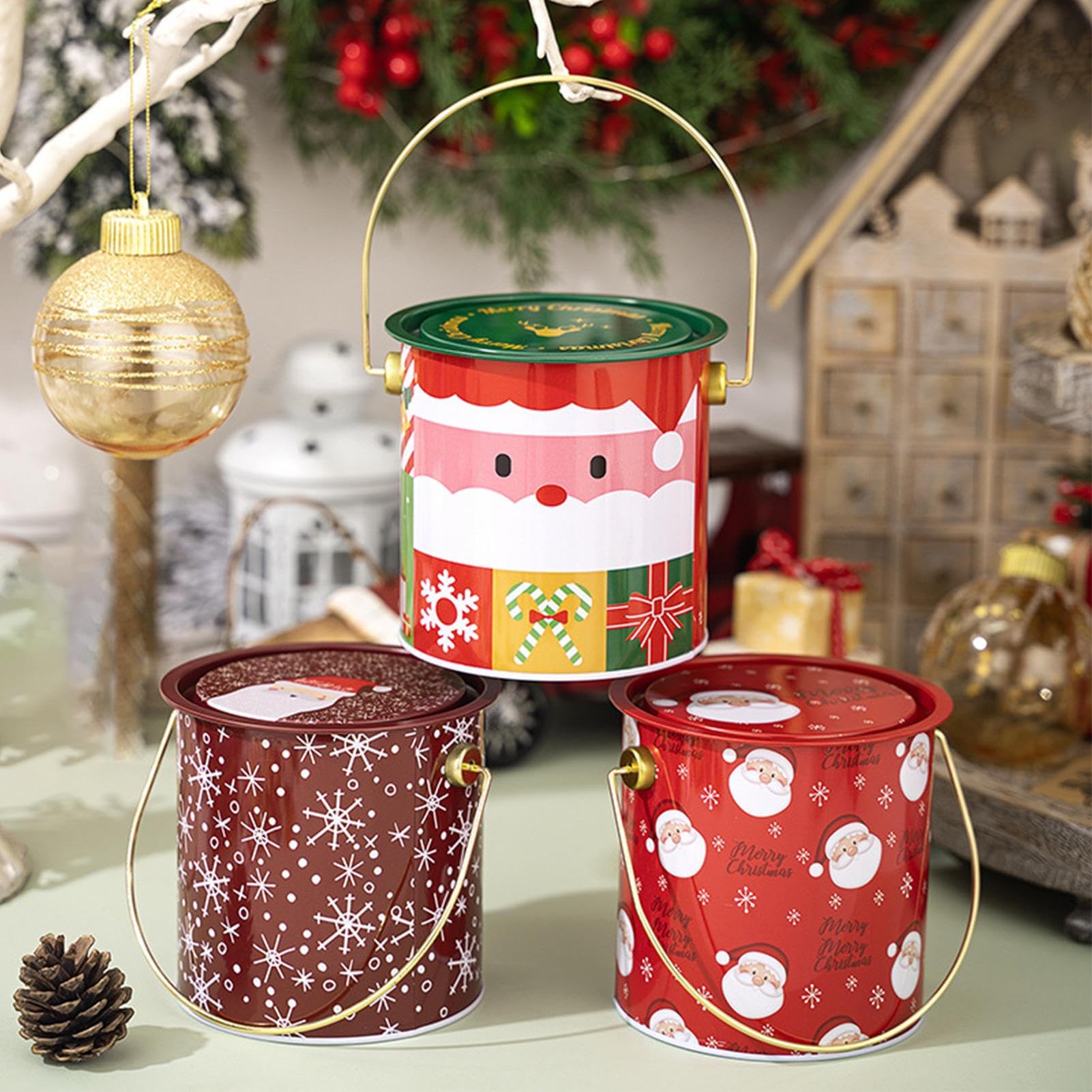 Boxen für Weihnachtsplätzchen - 7-teilige Aufbewahrungsdosen für | Desserts - Weihnachts Süßigkeiten Box mit und Deckel - für Süßigkeiten, Backen, Bäckerei, Präsentation, Aufbewahrung,