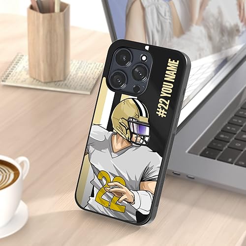 Miniatura 5 de Fundas personalizadas para teléfono de fútbol Team Jersey - Funda de protección de silicona personalizada con número y nombre para niños deportivos,