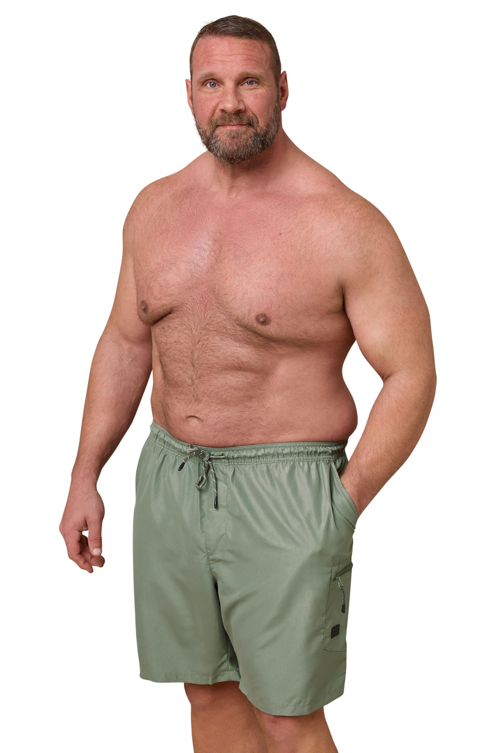 BadRhino Elasticated Swim Shorts - Light Khaki - Mens 5-6XL