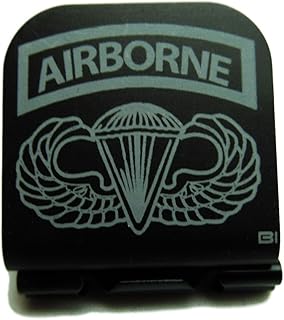 Thunderbolt Gunworks Airborne Tab & Airborne Wings Laser Etched Hat Clip Black