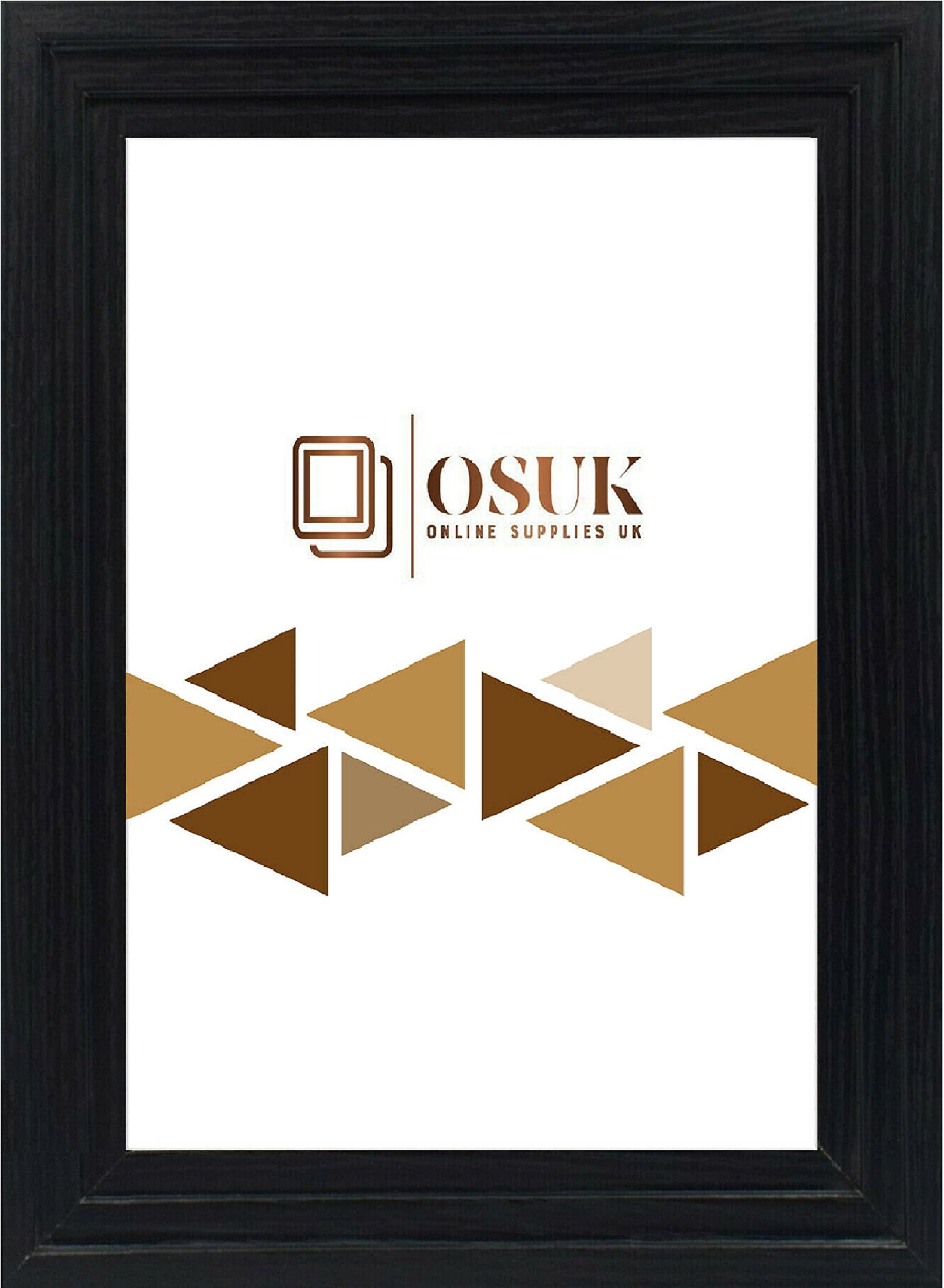 Frameeazy Black Osuk A2 Step Style Photo Picture Frame Poster Frames - Photo Frame - Premium Quality Frame With Clear Perspex Sheet & Wall Mounted Hook
