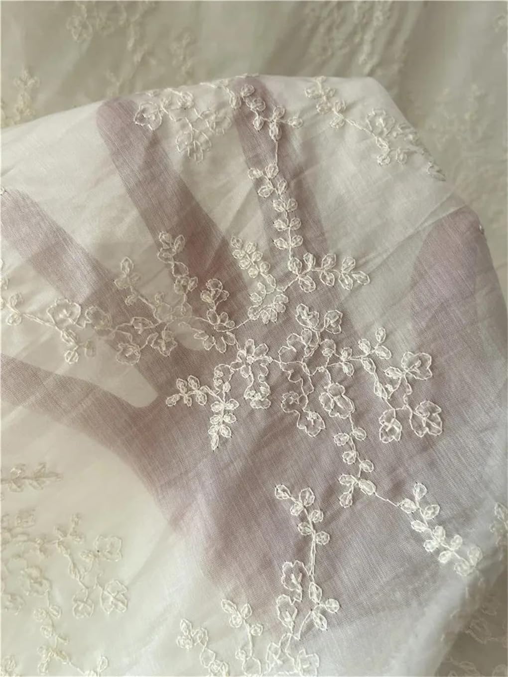 Tessuto in organza ricamato con pizzo in tulle, Tessuto ricamato in pizzo floreale geometrico in cotone for accessori di abbigliamento Abiti da sposa