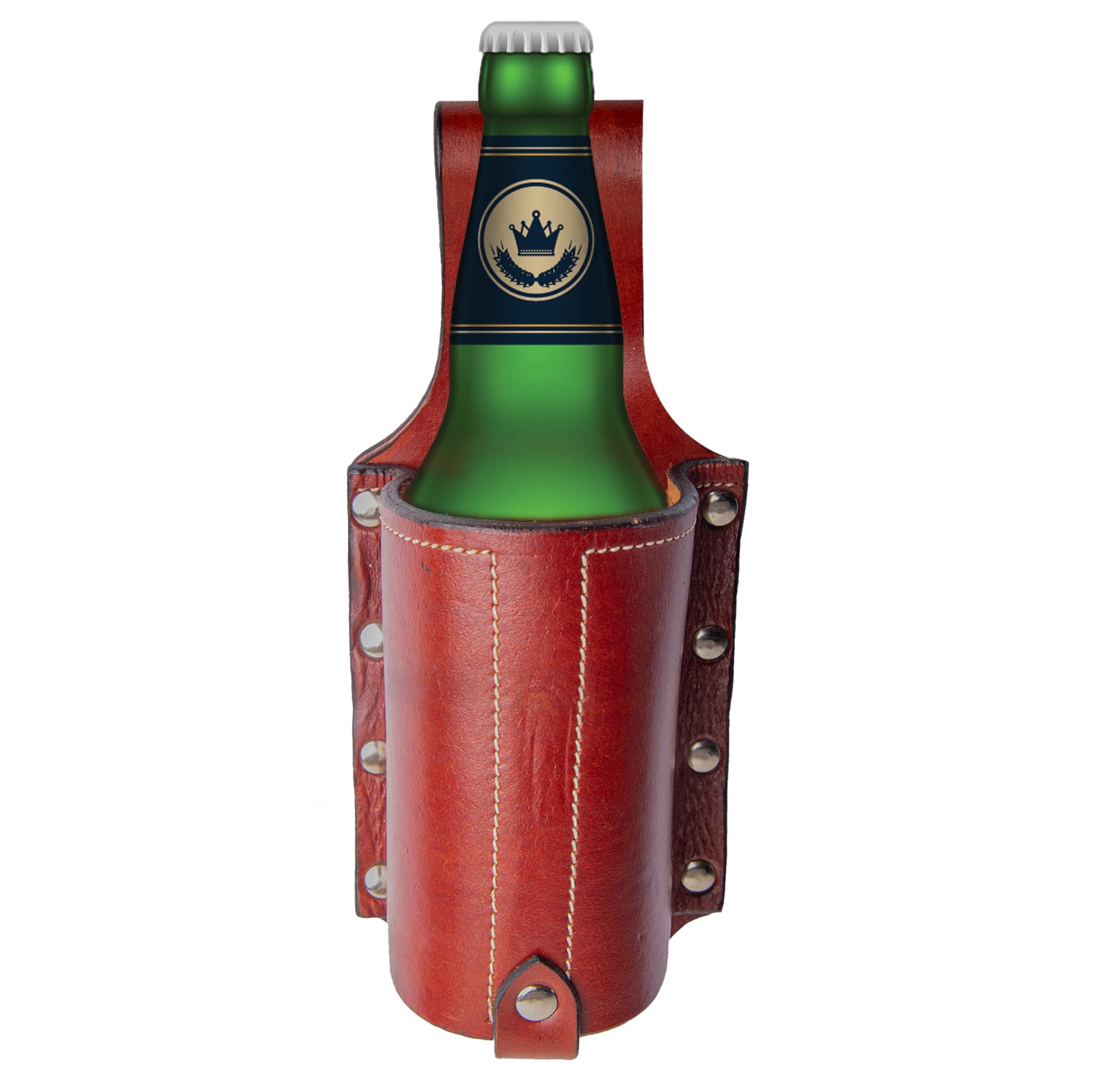 Porta Birra Portabirra Da Cintura In Pelle - Fondina Per Lattine E Bottiglie Da 500ml, Per Outdoor, BBQ, Escursionismo Cintura Porta Birra - Foto 2