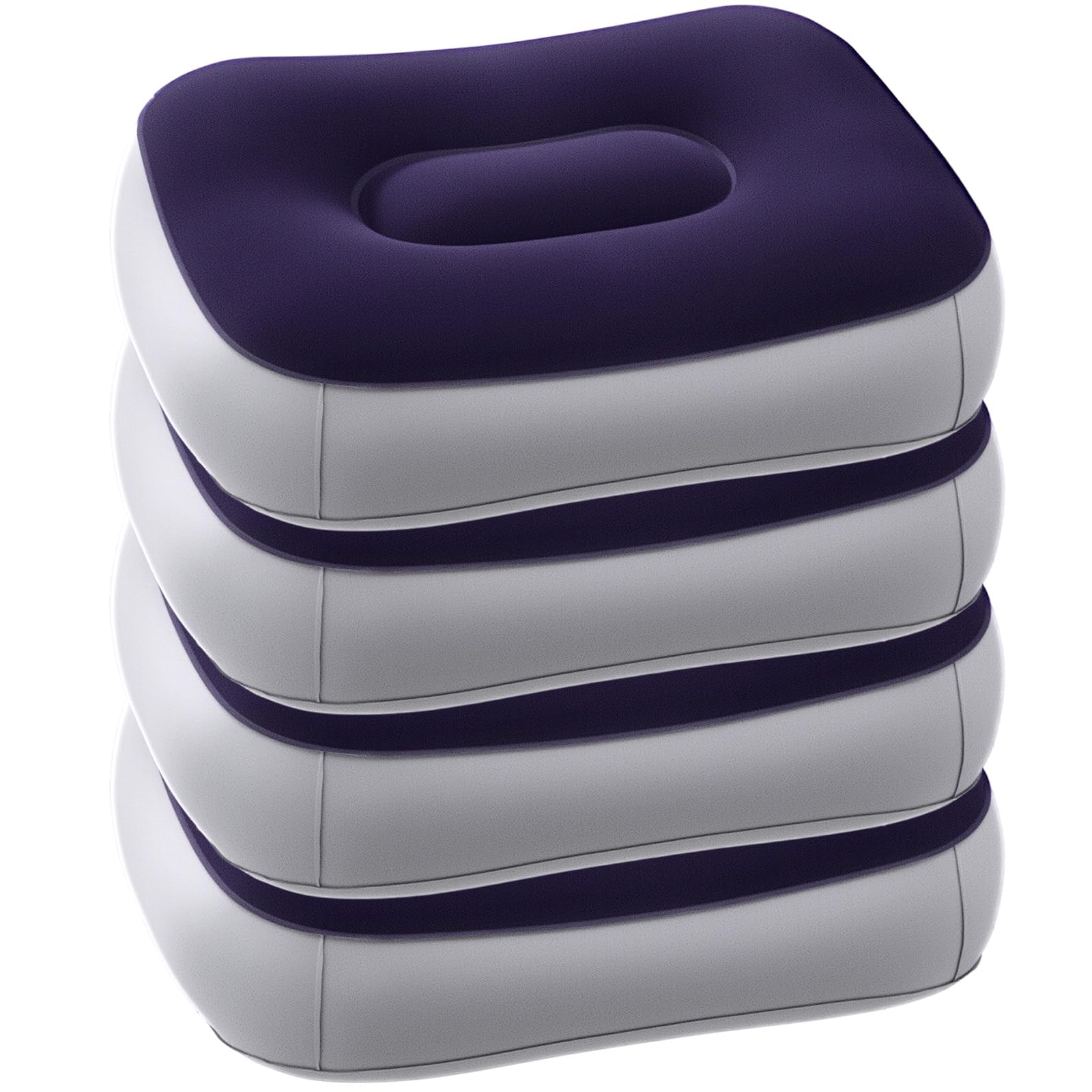 4 Pack Inflatable Stadium Seat Cushion with Built-in Pump, 15 x 12 x 5.9 Inches Self-Inflating Booster Stadium Seats Bleacher Seat Chair Cushion for Airplane Backpacking Sports Camping