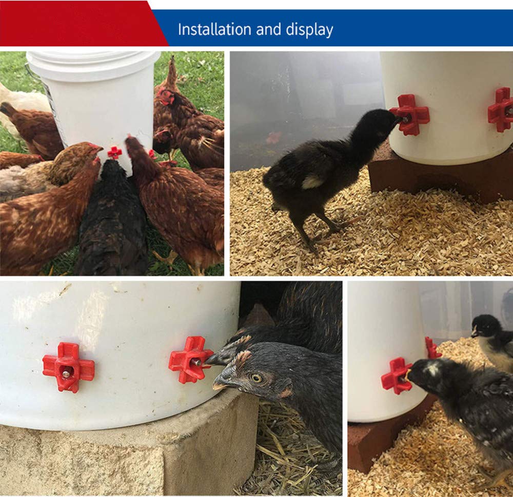 DoubleWood 20Pcs Chicken Nipples Horizontal Side Mount Poultry Water