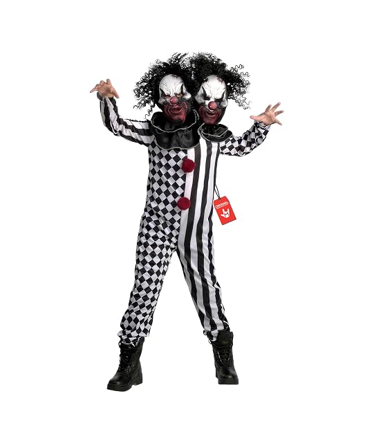 Morph Disfraz Payaso de Dos Cabezas Niño, Disfraz Halloween Niño, M