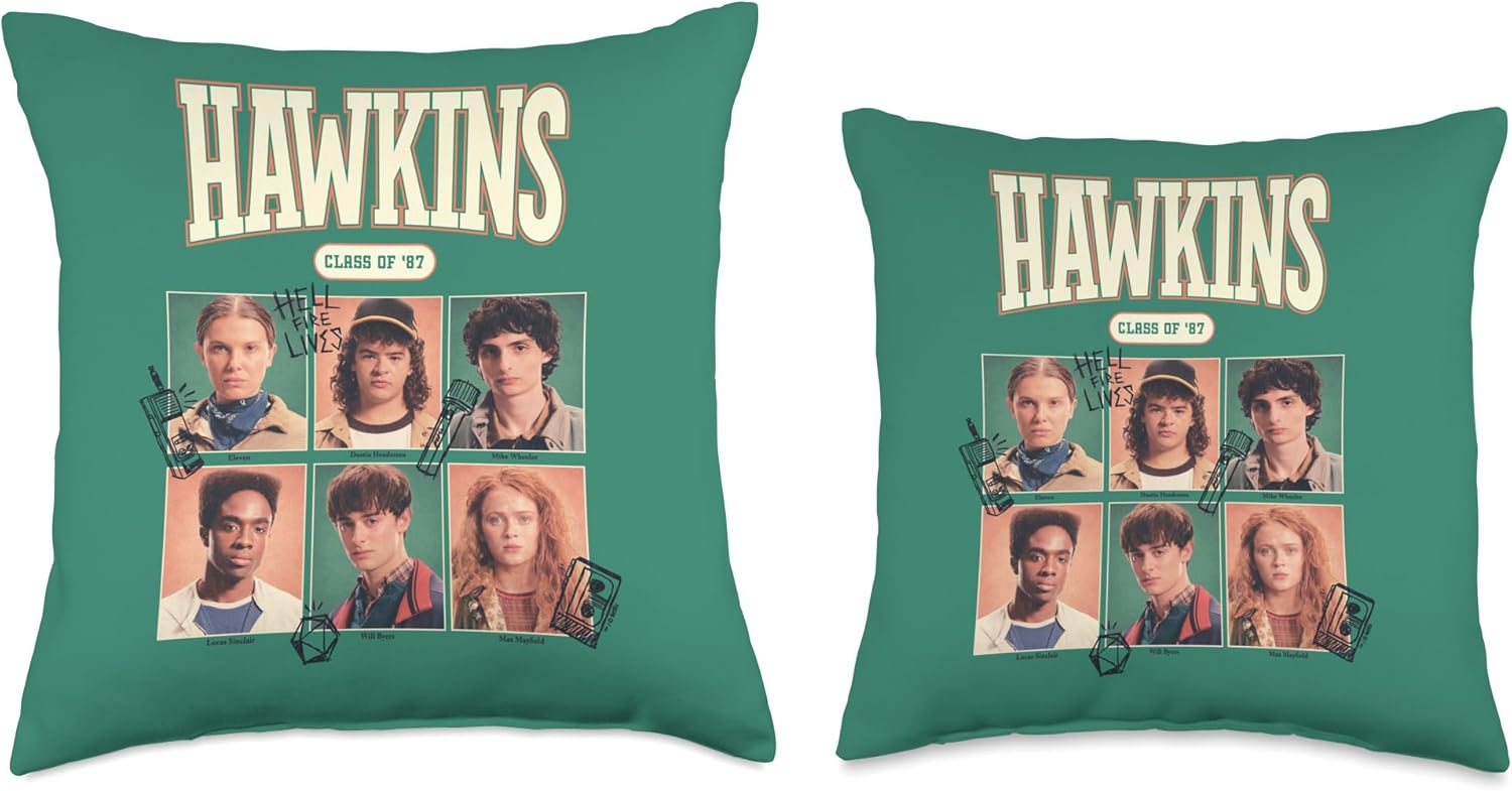Stranger Things Hawkins Class of 87 Officially Licensed Throw Pillow
