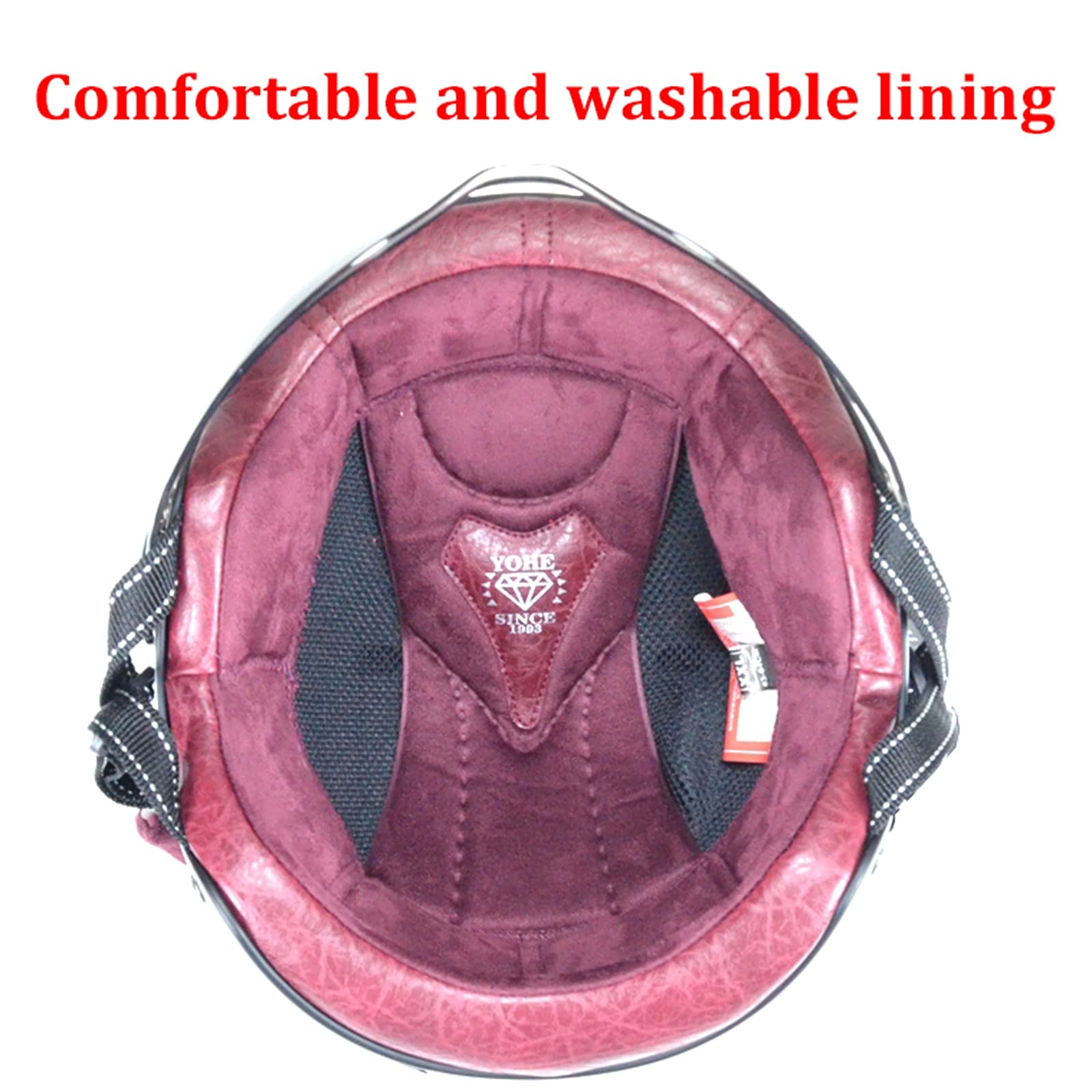 Volwassen Half Maat Open Motorhelm Retro Duitse Jet Half Helm Mannen Vrouwen Vintage Zomer Motorbike Fietsen Bromfiets Scooter Half Shell Helm Met Zonneklep DOT/ECE Goedgekeurd,Purper,L