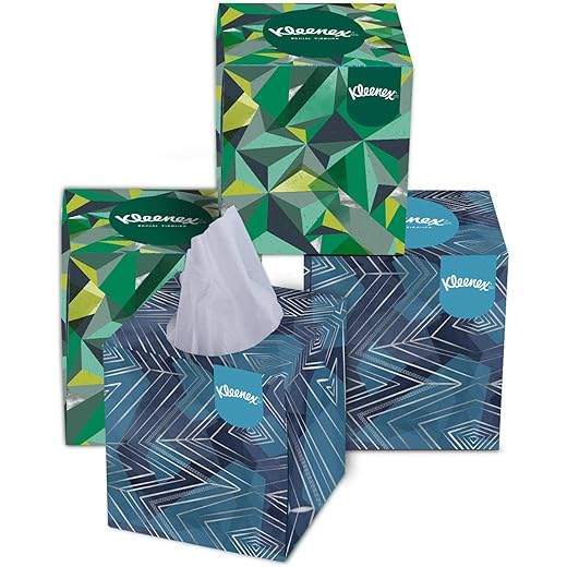 Kleenex Facial Tissue Cube Box 320 Tissues 20 cm
