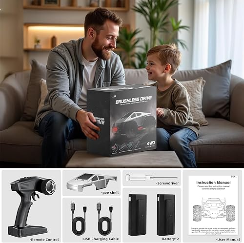 Miniatura 6 de Autos RC rápidos sin escobillas 116 para adulto, auto de control remoto de alta velocidad de 35 Mph, camión Cyber RC, juguete Monster Truck 4x4,