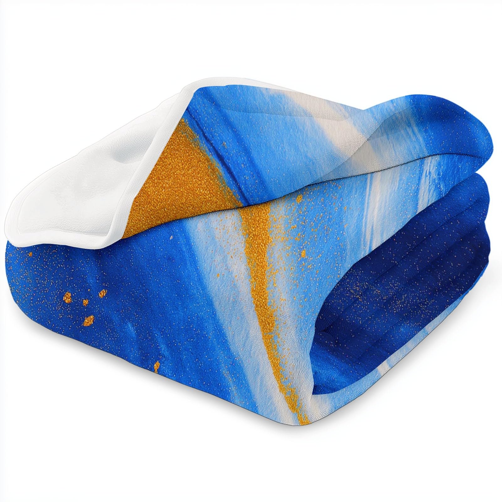 Amber ultramiękki koc flanelowy 221 x 239 cm, pluszowy i ciepły, abstrakcyjny niebieski dali kolory, nadruk, lekki koc na łóżko, na sofę, do podróży i dla dzieci i dorosłych, 220 x 240 cm