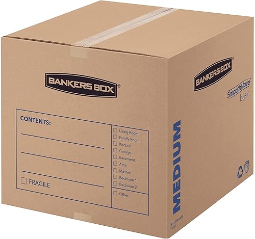 Bankers Box SmoothMove Classic Cajas de mudanza y almacenamiento, 16" x 18" x 18", KraftAzul, Caja de 20