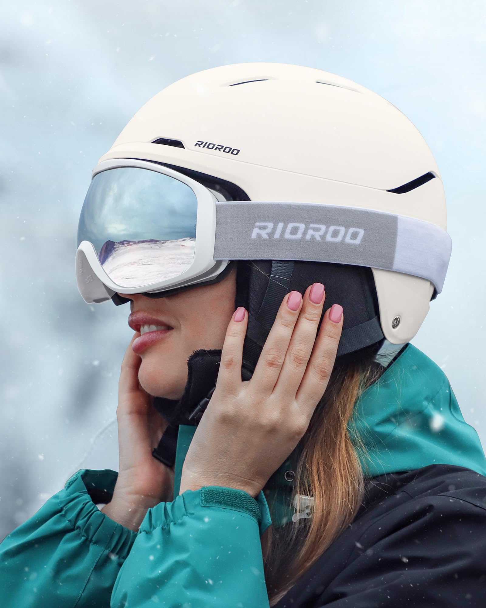 Kask narciarski z zestawem gogli ochronnych, regulowany kask sportowy Vent z goglami ochronnymi, odpowiedni do sportów na śniegu, snowboardzie, nartach i nartach, wiatroszczelny, odpowiedni dla