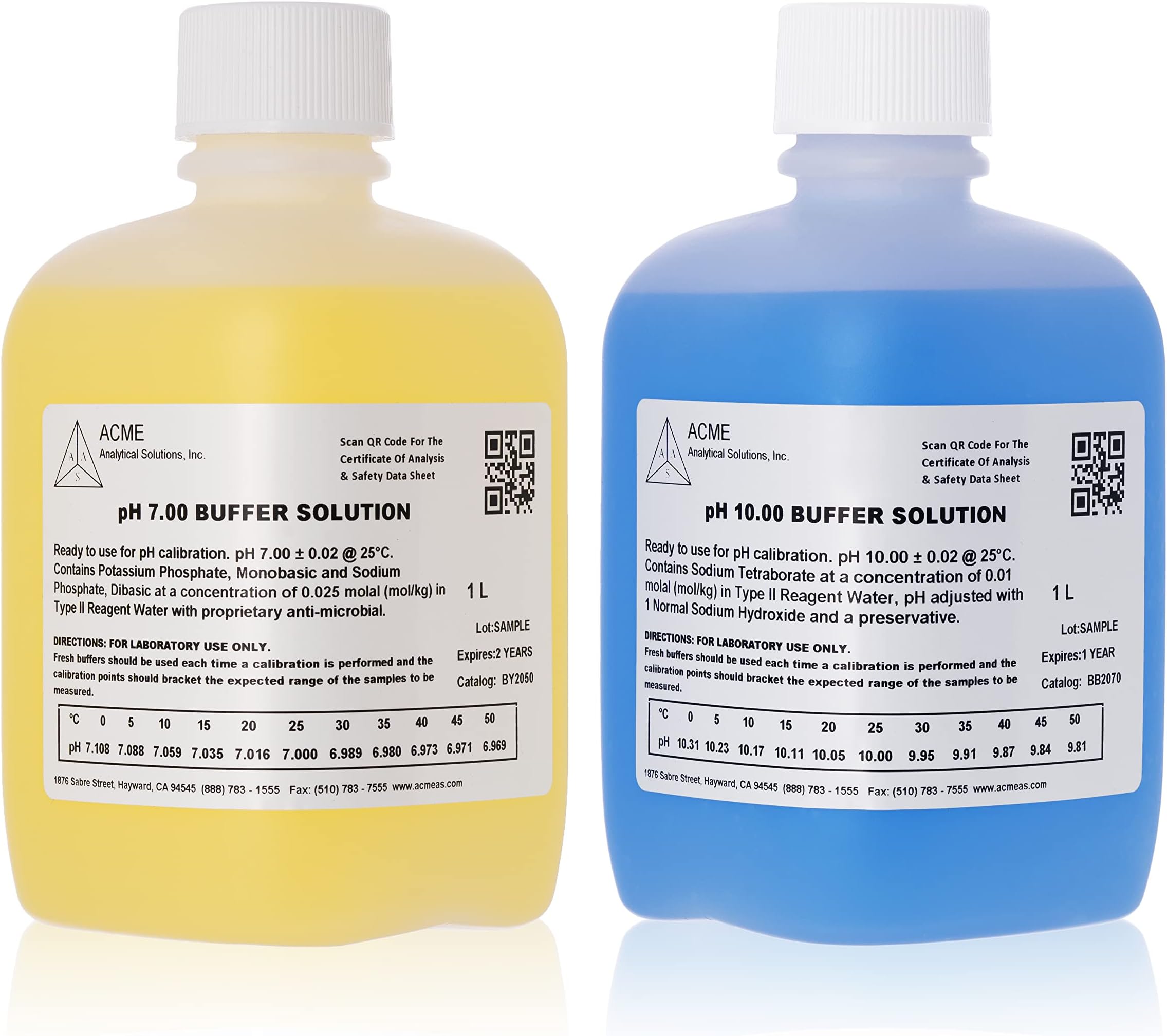 pH 7 and 10 Buffer Solutions, 2 Liters, pH Meter Calibration Solutions, NIST Traceable Reference Standards, Designed for All pH Meters, pH Buffer Combo, 2 Quarts