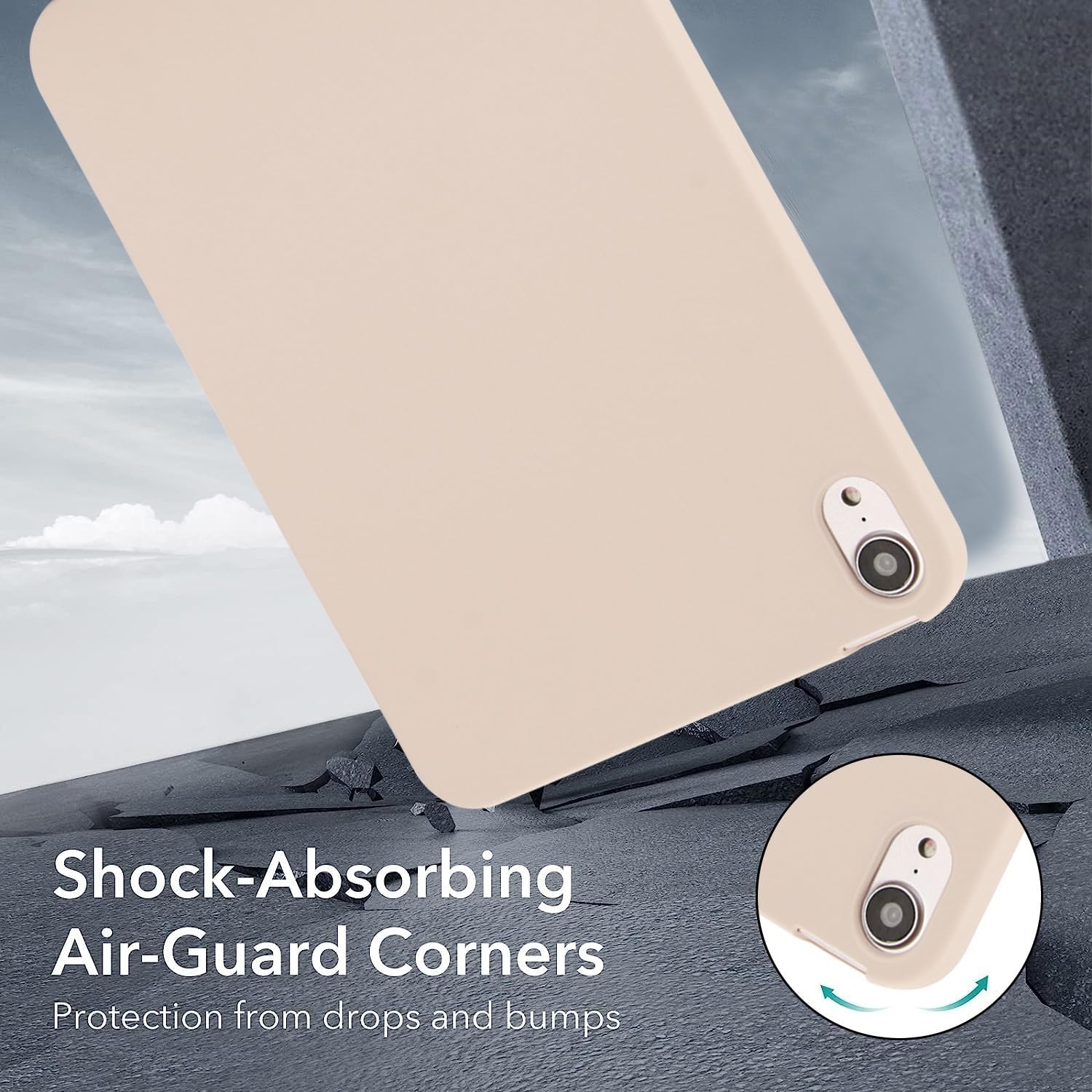 Slim Soft Case Compatible with iPad mini 7 (A17 Pro) 2024/ Mini6 2021,mini 7th/6th Generation 8.3-inch Case Back ShellTPU Skin Silicone Protective Cover Shockproof Tablet Cover(Beige) image 2