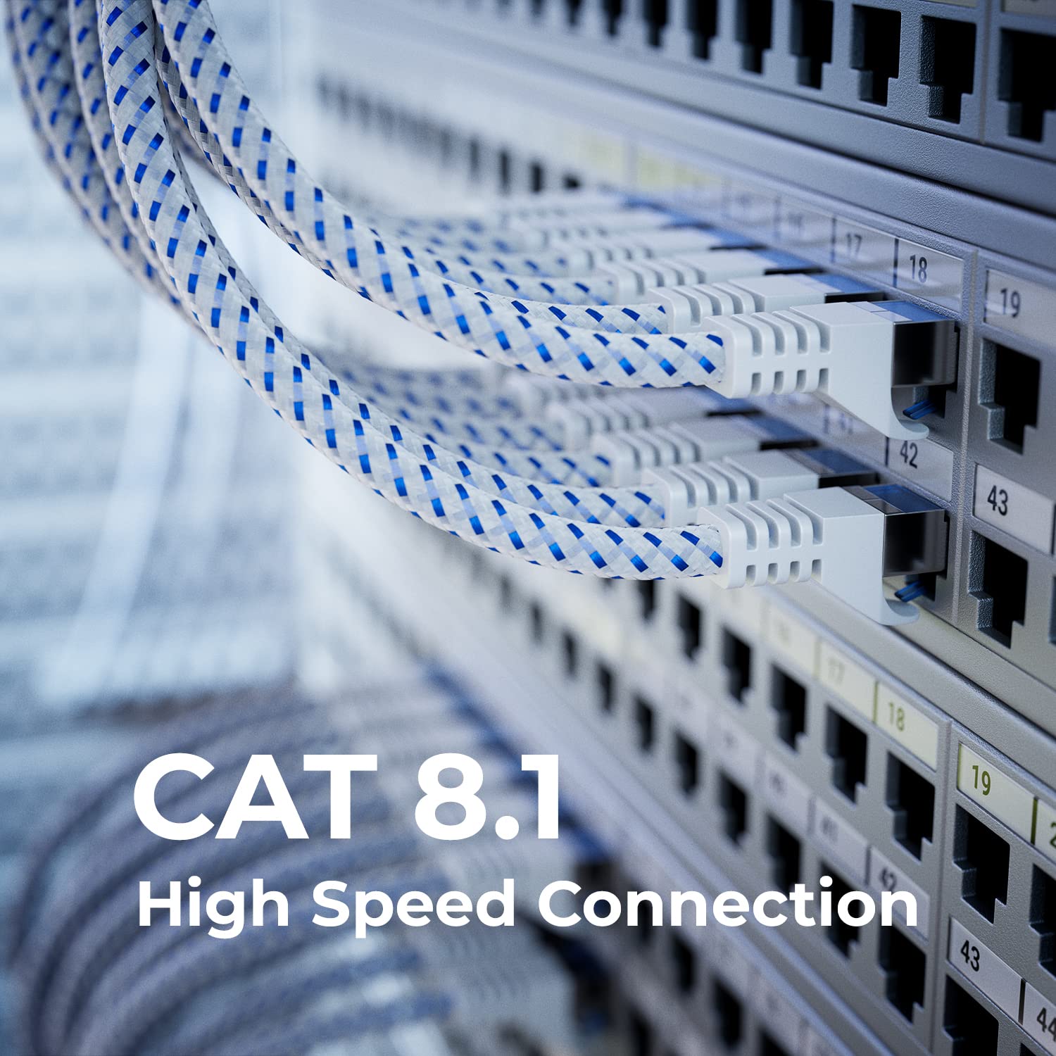 deleyCON 2m Patch CAT 8 (40 Gbit/s, 2000 MHz) Gigabit Rete Ethernet RJ45 S/FTP POE CAT8 LAN per PS5 Router Modem TV Switch Laptop - Bianco