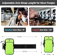 Vista 2 de Brazalete para correr, correa deportiva ajustable para correr, brazalete de entrenamiento para iPhone, bolsa de celular para ejercicio, hombres