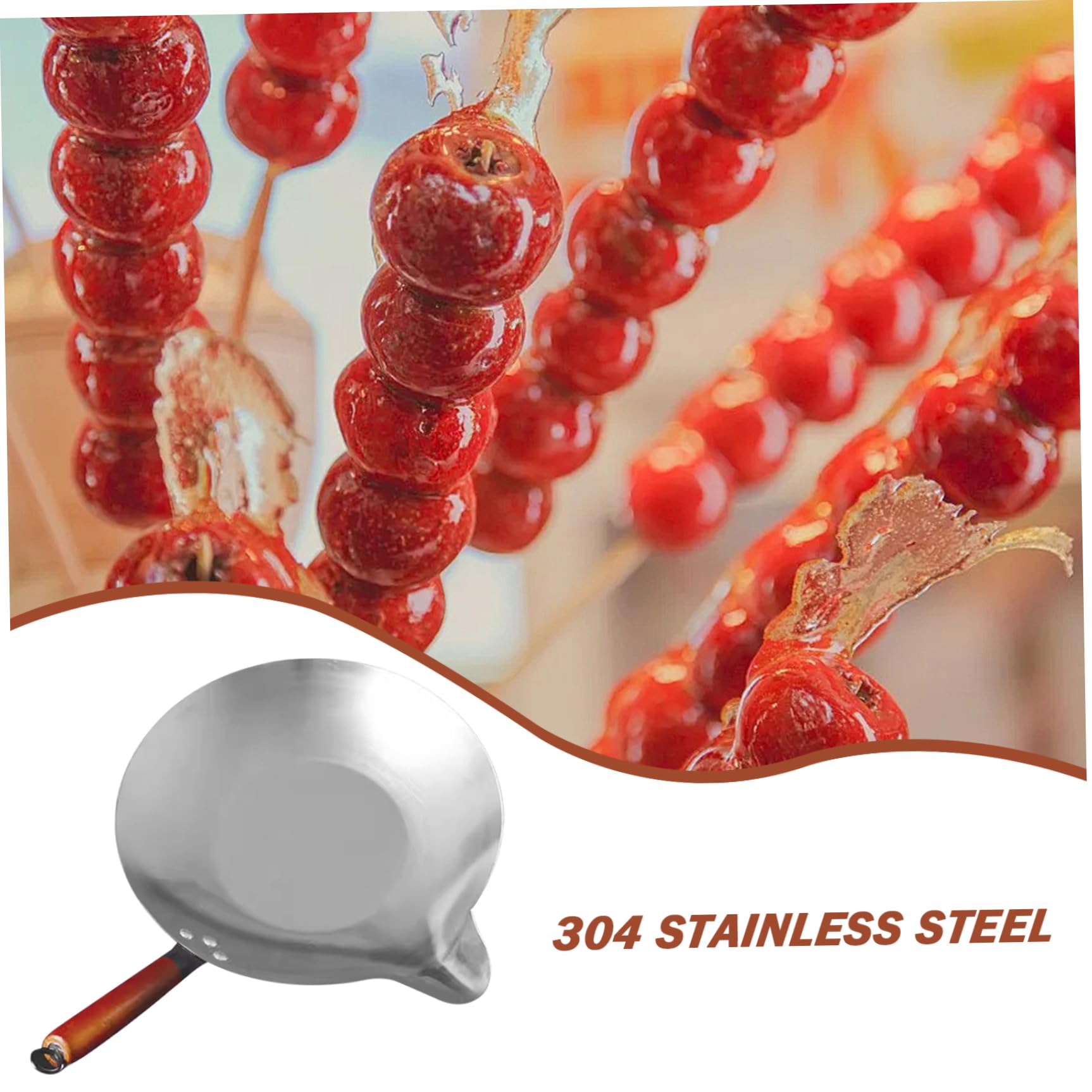 Candy Melting Pot Wok in ghisa con beccuccio a V in Acciaio Inossidabile Resistente al Calore