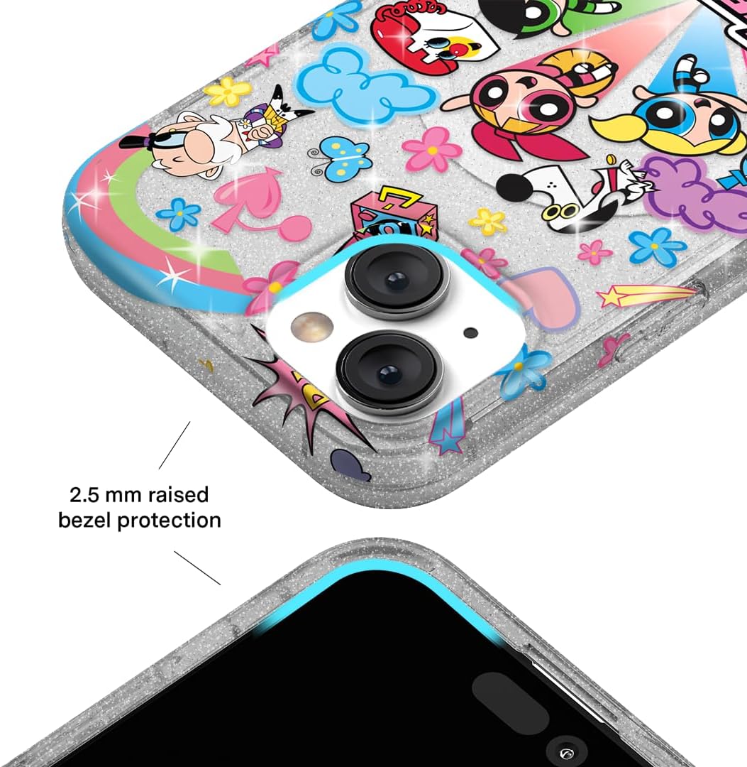 VELVET CAVIAR x The Powerpuff Girls for iPhone 13 Case - Compatible with MagSafe [10 ft Drop Tested] - Girly Cute Phone Cover (Girl Power Glitter)