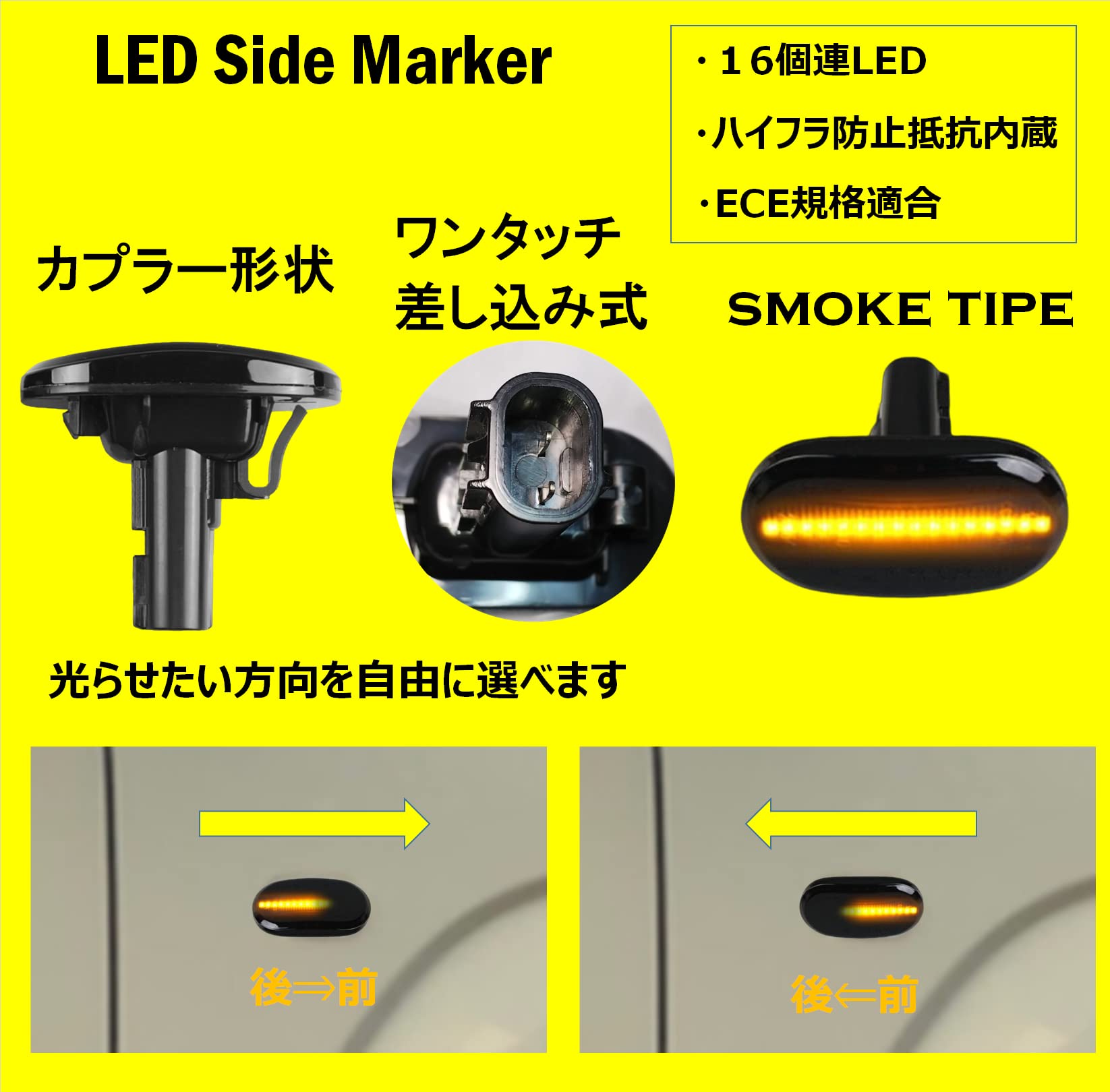 MINI 流れるサイドウィンカー【ブラックジャック】 (サイドフラッシャー） 流れるサイドウィンカー【ブラックジャック】 (サイド