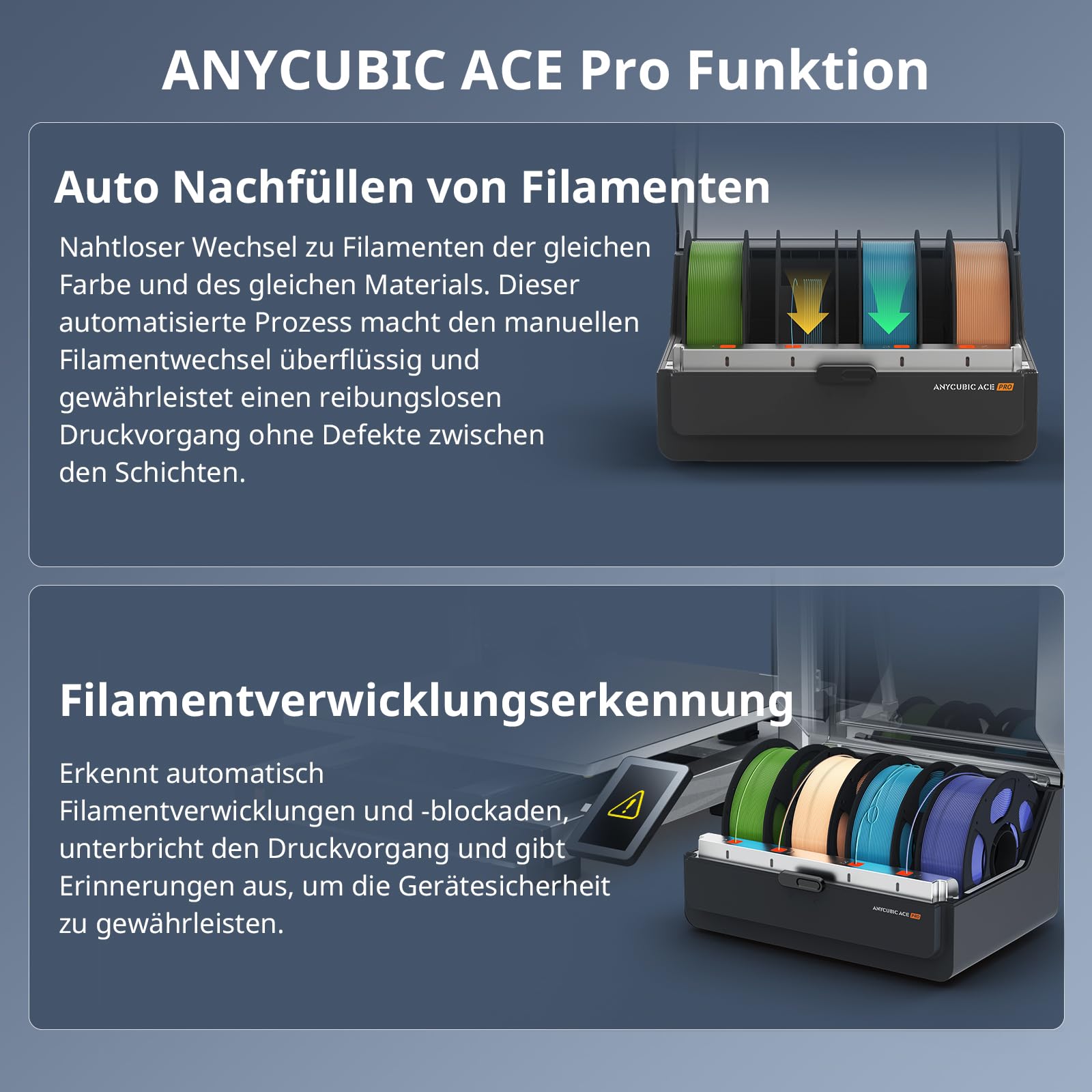 Anycubic Kobra 3 Max Combo 3D-Drucker Mehrfarbig mit 0,4mm Düse, 420x420x500mm Druckgröße, 600 mm/s Schnelles Drucken, Trocknung Filament während des Drucks, Stabilere Konstruktion
