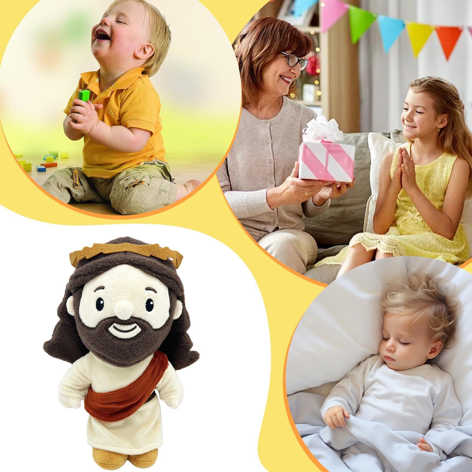 Gefüllte Jesus-Plüschpuppe, Plüschfigur, weiches Andenken, Sammlerstück, Begleiter für Freunde, Familie, Mädchen, Jungen, Teenager, Schlafenszeit, beruhigend