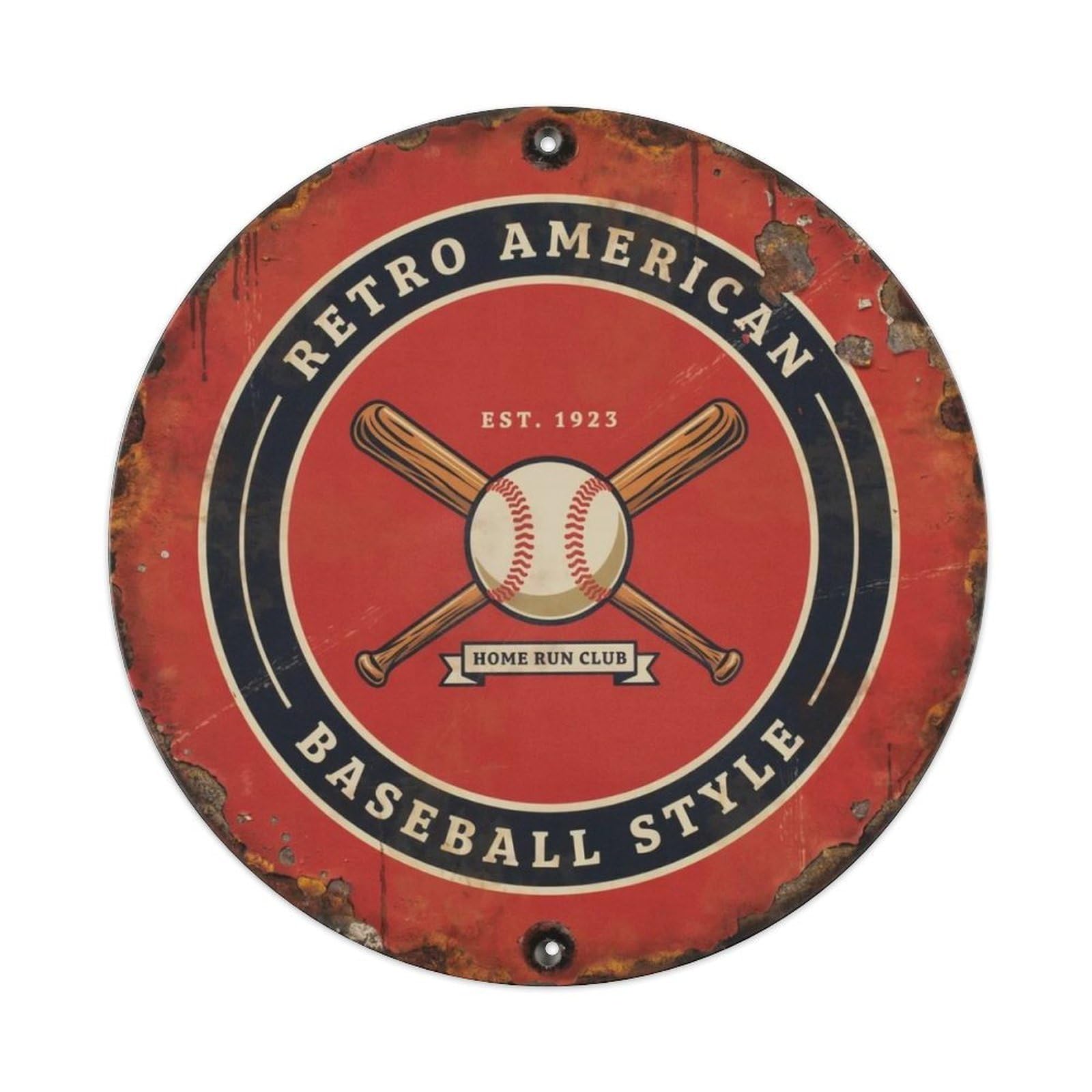 Retro American Baseball Style. Metal Tin Sign Plaque