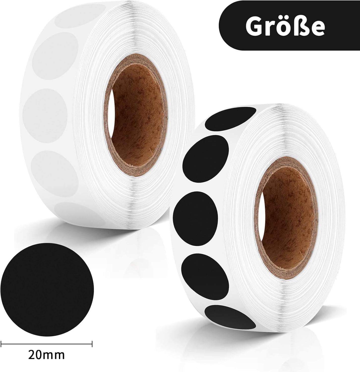 BEIMEIII 3000 Stück Schusspflaster Schwarz Weiss Schießsport Zubehör Klebepunkte 20 mm Sportschützen Durchmesser Sportschützen Zubehör Runde Aufkleber für Schießsport Schützenverein Schützenscheibe