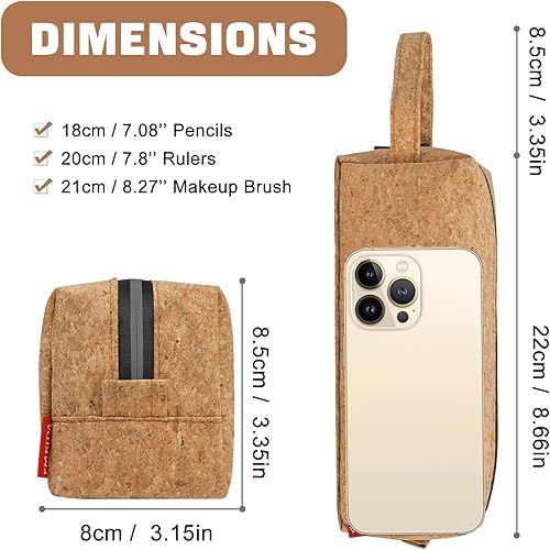 Miniatura 18 de Fmeida Estuche para lápices estético, bolsa de lápices de gran capacidad, estuche portátil para bolígrafos, oficina, papelería, bolsa de maquillaje