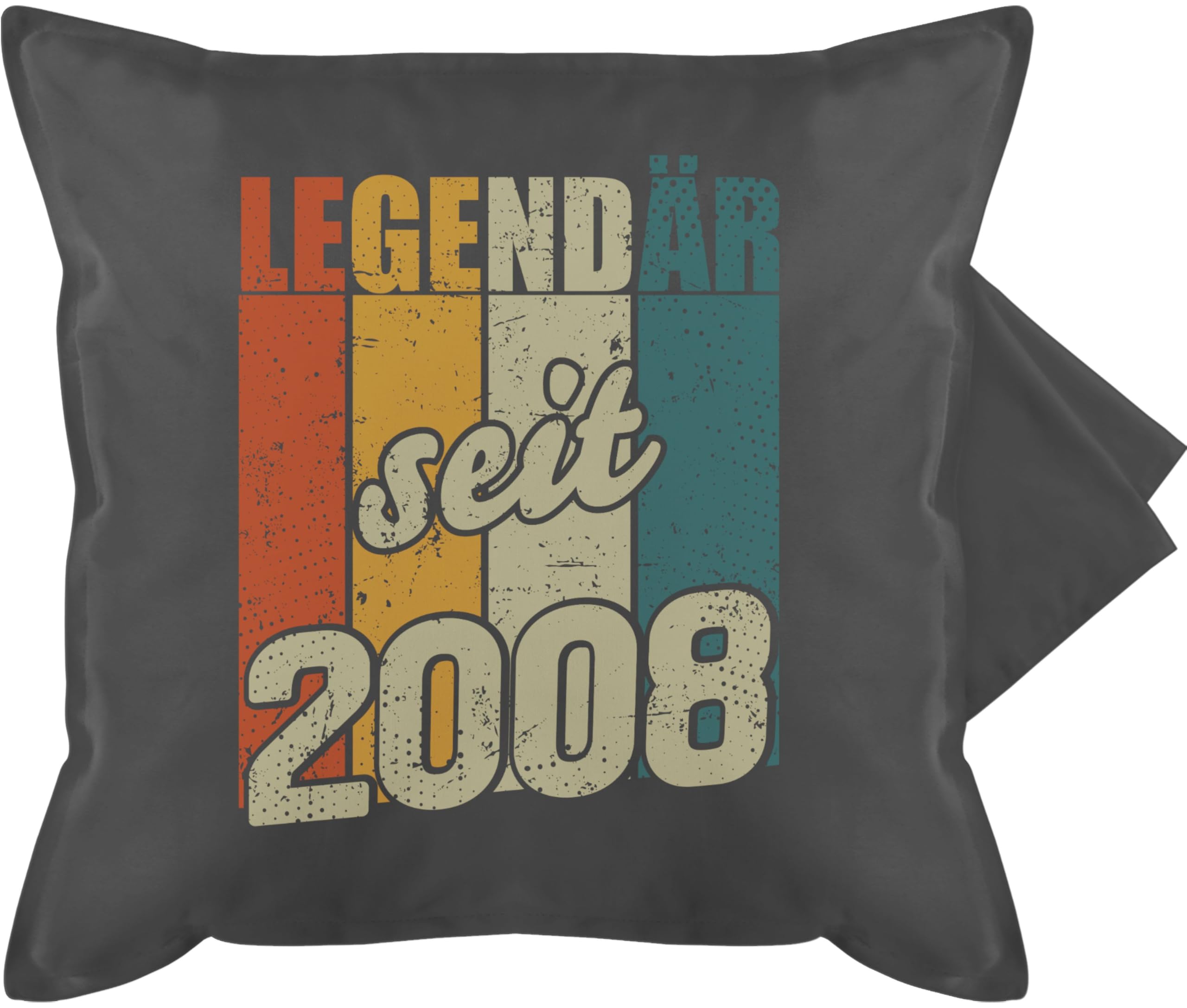 Shirtracer Kissenbezug - 18. Geburtstag Kissen - Legendär seit 2008-50 x 50 cm - Grau - Geschenk 18 Geschenke für 18-jährige 18ten zum Junge Pillow 18th Birthday Eighteen (18) Sohn Jungen 18.Geb Fuer