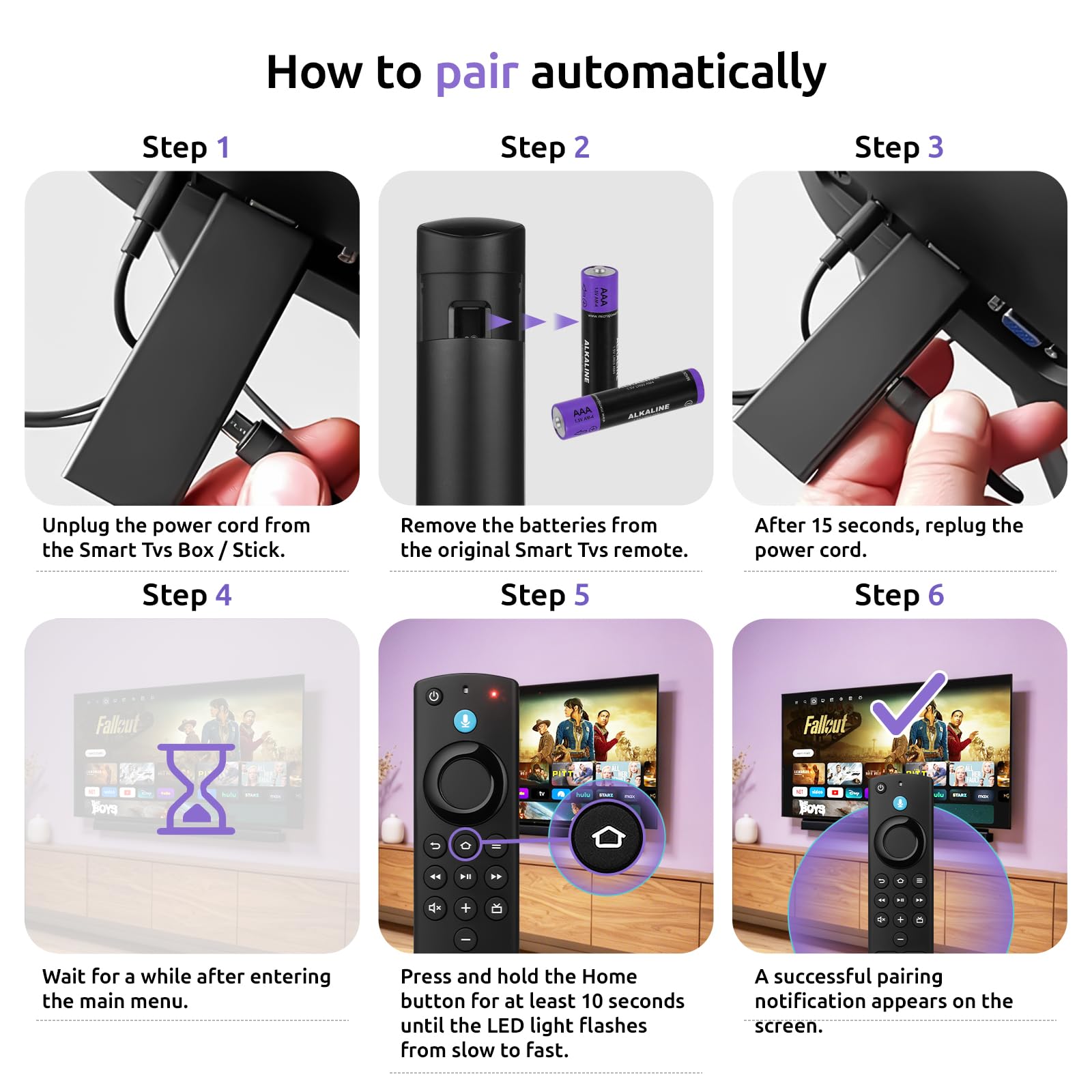 Replacement Firestick Remote Control Compatible with Fire-Smart TVs Stick 4K(1st/2nd Gen)& Cube, TV Stick Lite/HD, 3rd Gen Smart TV, Stick 4K Max 2nd Gen with Voice — view 7