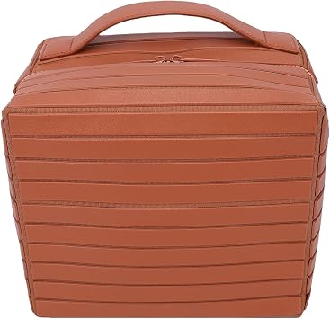 HURRISE Fold Down Makeup Bag, Large Capacity Travel Cosmetic Case with Zippered Compartments for Makeup Skincare Toiletries, Portable Organizer for Women Navy Blue