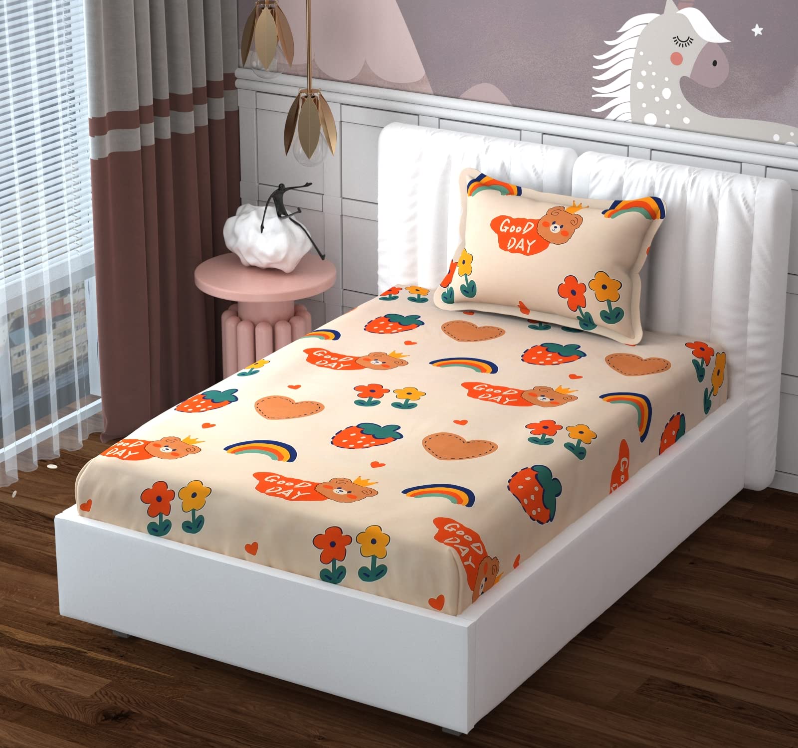 RRB Textile Super Soft Animal Design for Kids Room Single Bedsheet with 1 Pillow Cover-Latin Blue (B0BRJNMXZ8) Amazon Price History, Amazon Price Tracker