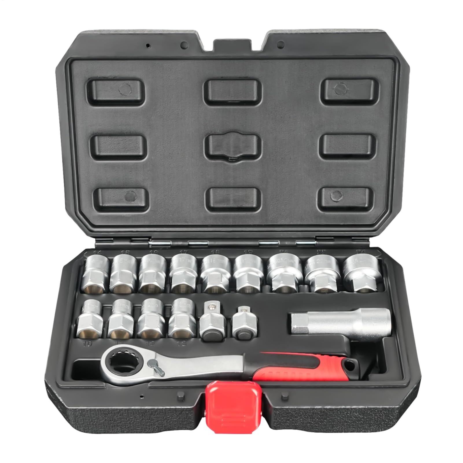 Set Chiavi a Cricchetto e Bussole Kit Attrezzi Manuali Compatto Portatile | Set Chiave A Cricchetto E Bussole Drive per Manutenzione Veicoli, Riparazione Elettrodomestici, Lavori Idraulici, Instal