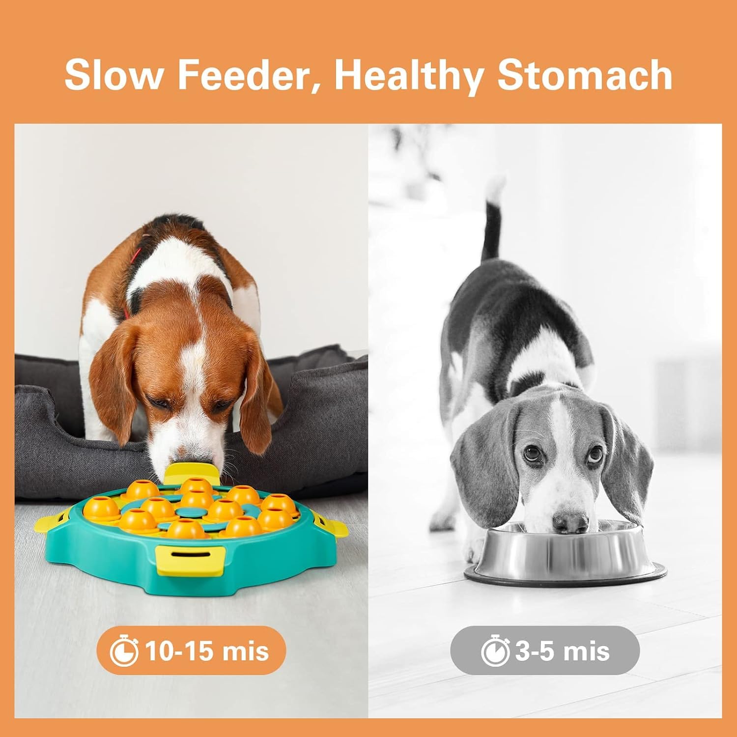 ONE PIX Dog Puzzle Toys, Level 2 in 1 Interactive Dog Toys Treat Puzzle Food Games Slow Feeder Advanced for Large/Medium/Small Dogs Gift